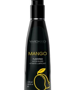 Wicked Aqua Water Based Flavored Lubricant Mango 4oz