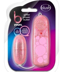 B Yours Glitter Power Bullet Vibrator with Remote Control - Pink