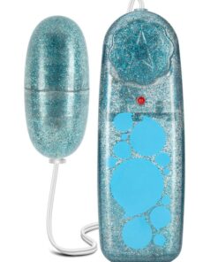 B Yours Glitter Power Bullet Vibrator with Remote Control - Blue
