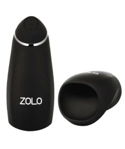 ZOLO Stickshift Squeezable Vibrating and Thrusting Rechargeable Male Stimulator - Black/Silver