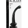 Icicles No. 87 Glass G-Spot Wand with Bendable Silicone Suction Cup - Black