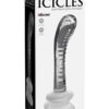 Icicles No. 88 Glass G-Spot Wand with Bendable Silicone Suction Cup - Clear