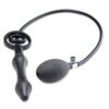 Master Series Devil`s Rattle Inflatable Silicone Plug with Cock Ring - Black