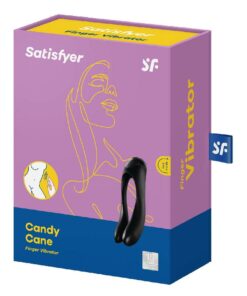 Satisfyer Candy Cane Silicone Rechargeable Mini Vibrator - Black