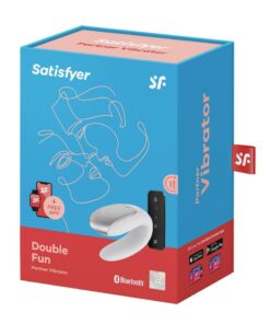 Satisfyer Double Fun Silicone Rechargeable Dual Vibrator with Remote Control - White