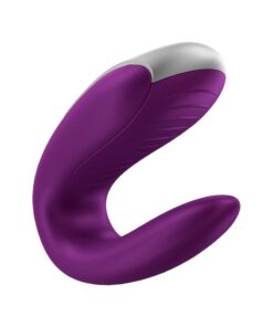 Satisfyer Double Fun Silicone Rechargeable Dual Vibrator with Remote Control - Purple