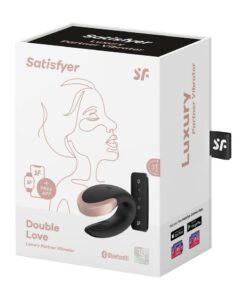 Satisfyer Double Love Silicone Rechargeable Dual Vibrator with Remote Control - Black