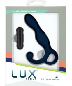 LUX Active LX1 Silicone Rechargeable Anal Trainer with Bullet - Navy