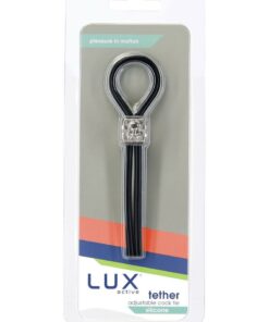 LUX Active Tether Adjustable Silicone Cock Tie - Black/Silver