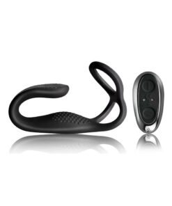 The-Vibe Silicone Rechargeable Anal Stimulator with Remote Control - Black/Silver