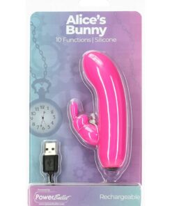 PowerBullet Alice`s Bunny Silicone Rechargeable Rabbit - Pink