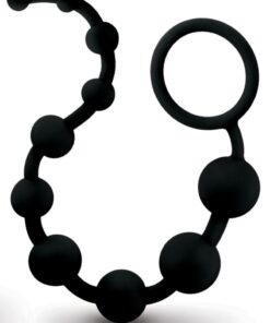 Anal Adventure Platinum Silicone 10 Anal Beads - Black