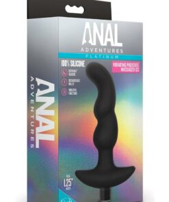 Anal Adventures Platinum Silicone Rechargeable Vibrating Prostate Massager 03 - Black