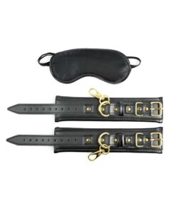 Cuffs and Blindfold Set - Special Edition -Black/Gold