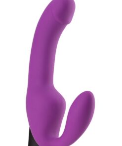 Temptasia Cyrus Strapless Silicone Vibrating Dildo with Rechargeable Bullet - Purple