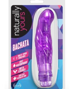 Naturally Yours Bachata Vibrating Dildo 6.5in - Purple