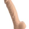 Fleshstixxx Silicone Rechargeable Vibrating Dong with Balls 8in - Caramel