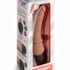 Powercocks Silicone Rechargeable Slim Anal Realistic Vibrator 7in - Caramel