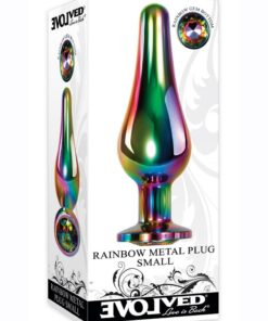 Rainbow Metal Anal Plug - Small