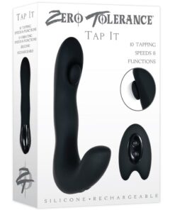 Zero Tolerance Tap It Silicone Rechargeable Prostate Massager with Remote Control - Black