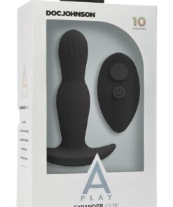 A-Play Expander Rechargeable Silicone Anal Plug with Remote Control - Black