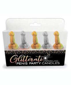 Glitterati Penis Party Candles (5 Pack) - Gold/Silver