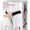 Lux Fetish Rechargeable Strap-on with Balls 6in - Vanilla