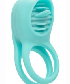 French Kiss Enhancer Silicone Rechargeable Cock Ring - Blue