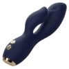 Chic Blossom Rechargeable Silicone Rabbit Vibrator - Blue