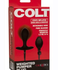 COLT Weighted Pumper Inflatable Silicone Anal Plug - Black