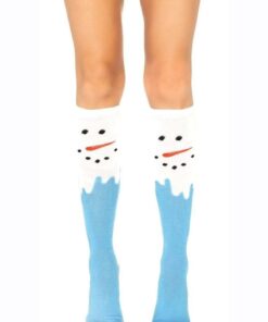 Leg Avenue Snow Man Knee High Socks - O/S - Multicolor