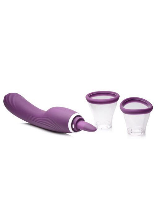 Inmi Shegasm Rechargeable Silicone Licking and Sucking Vibrator - Purple