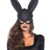 Leg Avenue Glitter Masquerade Bunny Mask - O/S - Black