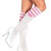 Leg Avenue Sweetheart Athletic Knee Socks - O/S - White