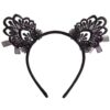 Leg Avenue Venice Lace Cat Ears with Organza Bows - O/S - Black