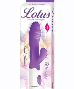 Lotus Sensual Massager #1 Silicone Rabbit Vibrator - Purple/White