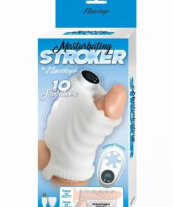 Masturbating Stroker Silicone Rechargeable Masturbator - White