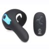 Trinity Men 7X Rechargeable Silicone Cock Ring with Taint Stimulator and Remote Control - Black
