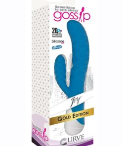 Gossip 20x Wavy Silicone Rabbit Vibrator - Blue