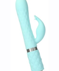 Pillow Talk Lively Silicone Rechargeable Dual Motor Massager with Swarovski Crystal - Teal