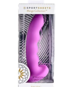 Nautia Silicone Curved Dildo with Suction Cup 8in - Fuchsia