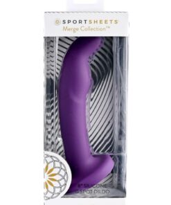 Astil Silicone Curved Dildo with Suction Cup 8in - Purple