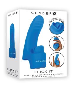 Gender X Flick It Rechargeable Silicone Vibrator - Blue