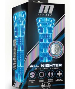 M For Men Soft and Wet All Nighter Glow In The Dark Self Lubricating Stroker - Clear