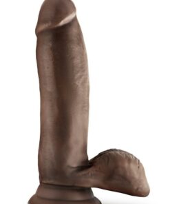 Dr. Skin Glide Self Lubricating Dildo with Balls 7in - Chocolate