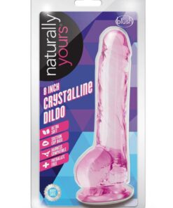 Naturally Yours Crystalline Dildo 8in - Rose