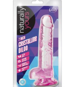 Naturally Yours Crystalline Dildo 7in - Rose