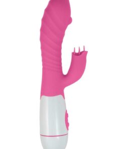 Lotus Sensual Massager #5 Silicone Rabbit Vibrator - Pink/White