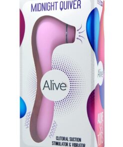 Alive Midnight Quiver Rechargeable Silicone Dual End Vibrator and Clitoral Stimulator - Pink