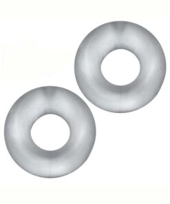 Hunkyjunk Stiffy Bulge Silicone Cock Rings (2 pack) - Clear Ice